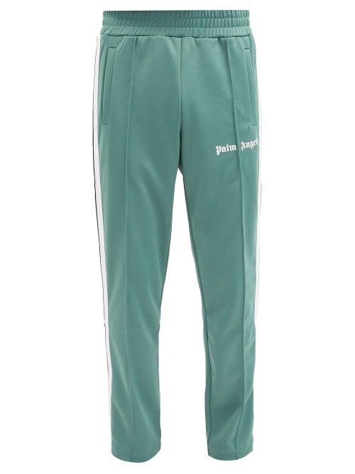 Matchesfashion.com Palm Angels - Logo-print Jersey Track Pants - Mens - Light Green
