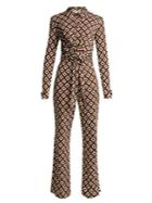 Diane Von Furstenberg Michele Diamond-print Silk Jumpsuit