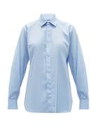 Matchesfashion.com Bottega Veneta - Oversized Cotton Chambray Shirt - Womens - Blue