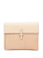 Matchesfashion.com Hunting Season - The Soft Clutch Leather And Canvas Bag - Womens - Beige