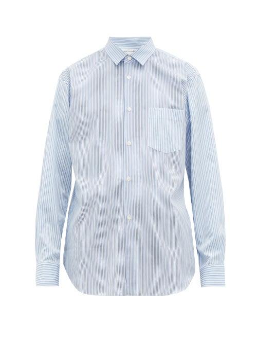 Matchesfashion.com Comme Des Garons Shirt - Forever Striped Cotton Oxford Shirt - Mens - Blue Multi