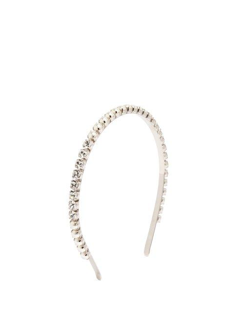 Matchesfashion.com Miu Miu - Crystal And Faux Pearl Embellished Headband - Womens - Crystal