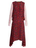Matchesfashion.com Preen Line - Eimear Panelled Floral Print Crepe Dress - Womens - Multi