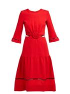 Matchesfashion.com Zeus + Dione - Parthenon Buckled Pliss Dress - Womens - Red