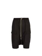 Matchesfashion.com Rick Owens - Dropped Crotch Cotton Blend Shorts - Mens - Black