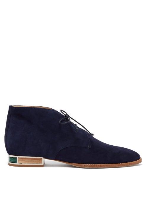 Matchesfashion.com Gabriela Hearst - Shepard Suede Boots - Womens - Navy