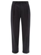 Molly Goddard - Hamish Wool-flannel Straight-leg Trousers - Mens - Dark Navy