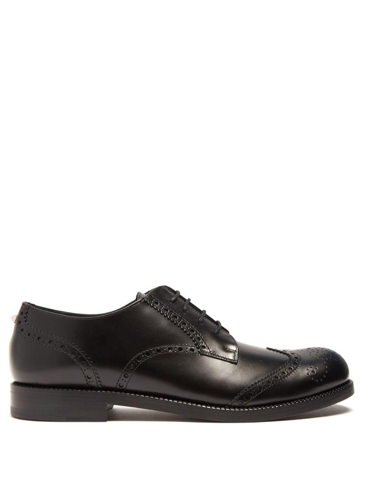 Valentino Rockstud-heel Leather Brogues