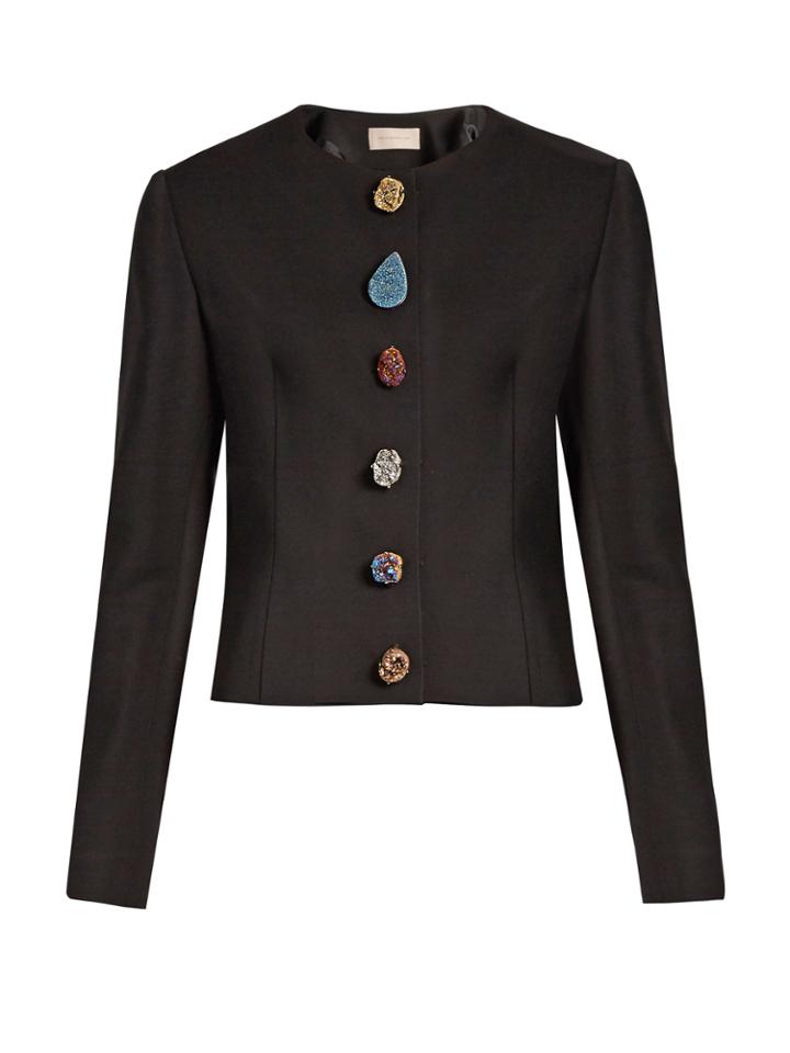 Christopher Kane Stone-embellished Stretch-cady Jacket