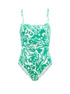 Matchesfashion.com Eres - Mantaray Coralsand-print Swimsuit - Womens - Green White