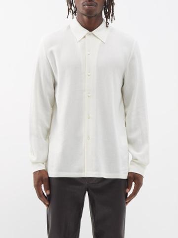 Sfr - Rampoua Pleated-back Crepe Shirt - Mens - Off White