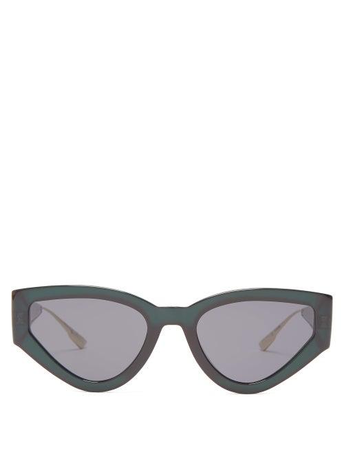 Matchesfashion.com Dior Eyewear - Catstyledior1 Cat Eye Acetate Sunglasses - Womens - Green