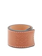 Matchesfashion.com Loewe - Logo-debossed Leather Snap Bracelet - Womens - Tan