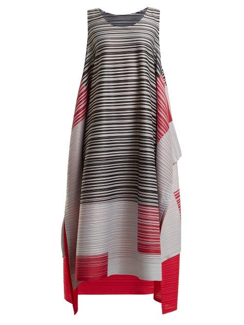 Matchesfashion.com Pleats Please Issey Miyake - Pleated Square Print Dress - Womens - Pink Multi