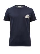 Moncler - Logo-appliqu Cotton-jersey T-shirt - Mens - Dark Navy