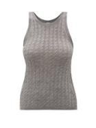 Totme - Cable-knit Wool Tank Top - Womens - Grey