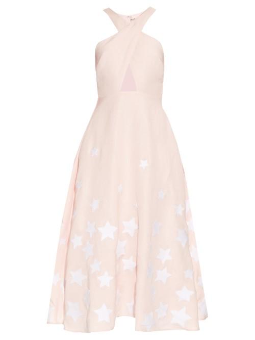 Mara Hoffman Star-embroidered Cross-front Midi Dress