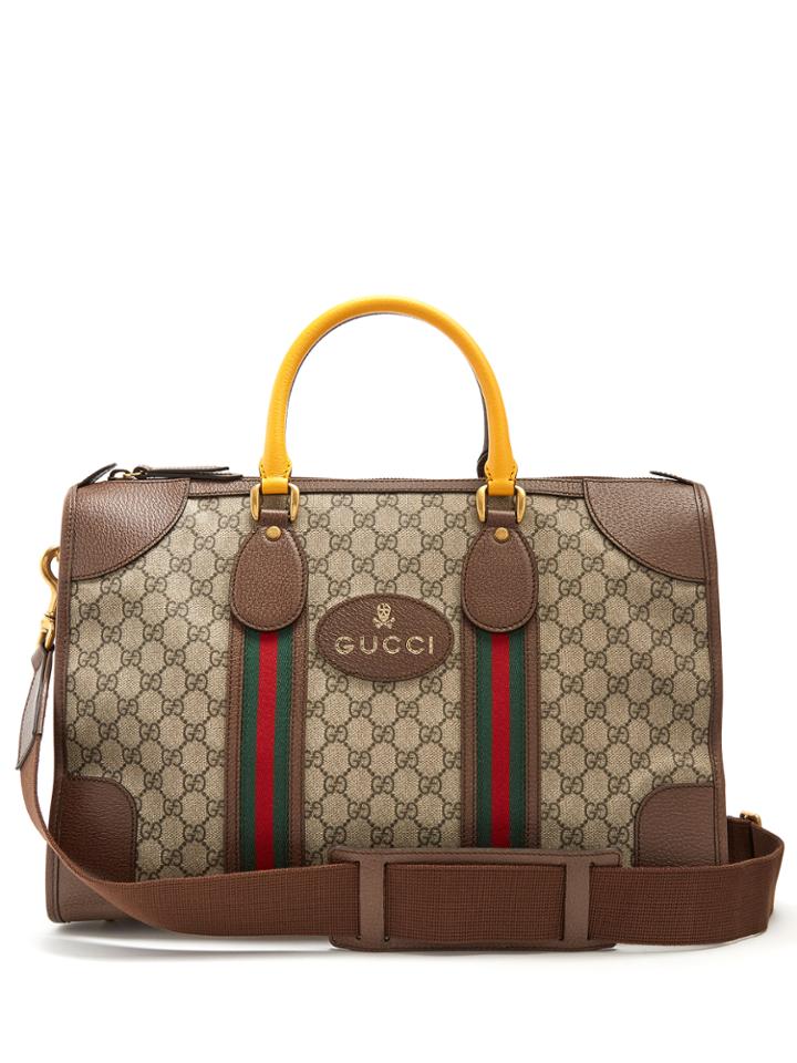 Gucci Gg Supreme Canvas And Leather Holdall