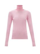Matchesfashion.com Dodo Bar Or - Stacy Roll-neck Ribbed Sweater - Womens - Light Pink