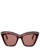 Matchesfashion.com Stella Mccartney - Crystal Embellished Cat Eye Acetate Sunglasses - Womens - Tortoiseshell