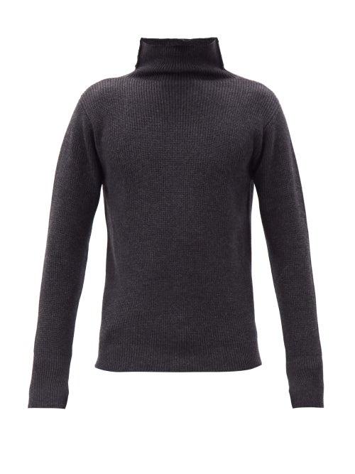 Matchesfashion.com Barena Venezia - Cimador High-neck Wool Sweater - Mens - Dark Grey