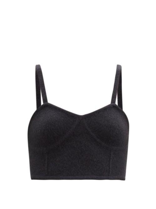 Matchesfashion.com Joostricot - Merino Wool-blend Cropped Top - Womens - Black