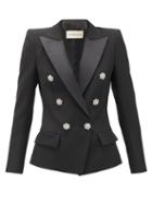 Matchesfashion.com Alexandre Vauthier - Crystal-button Double-breasted Wool Blazer - Womens - Black