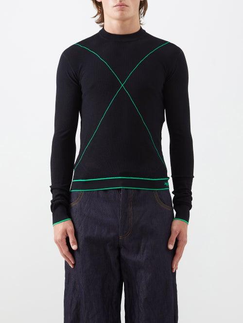 Bottega Veneta - Technoskin Logo-jacquard Sweater - Mens - Black