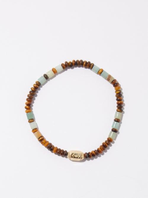 Luis Morais - Hexagon Bolt Beaded & 14kt Gold Bracelet - Mens - Multi