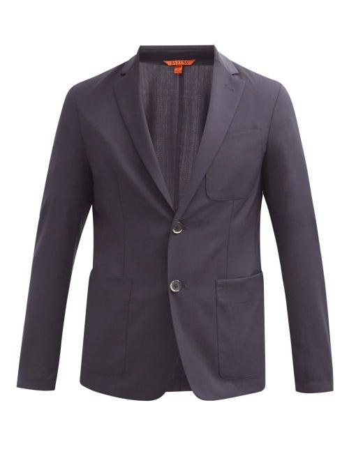 Matchesfashion.com Barena Venezia - Borgo Single-breasted Tropical-wool Blazer - Mens - Navy