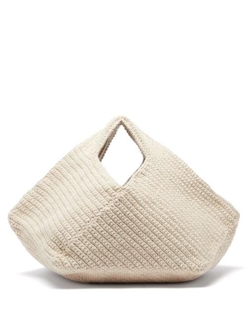 Lauren Manoogian - Pinwheel Hand-crocheted Cotton-blend Handbag - Womens - Beige