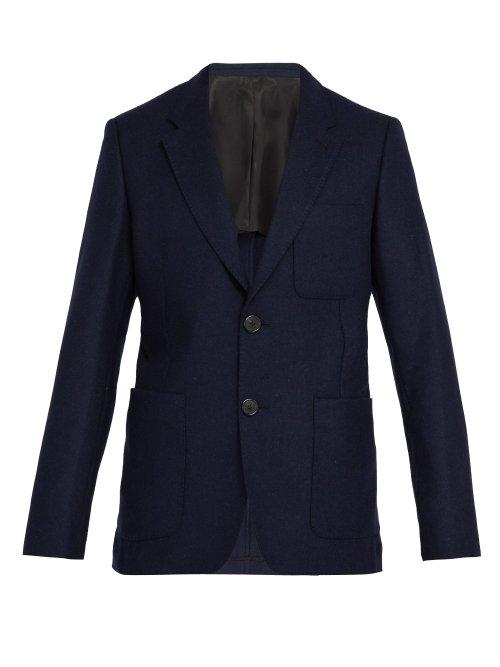 Matchesfashion.com Ami - Single Breasted Wool Blazer - Mens - Navy