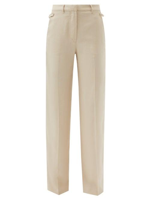 Jacquemus - Marino High-rise Twill Wide-leg Trousers - Womens - Beige