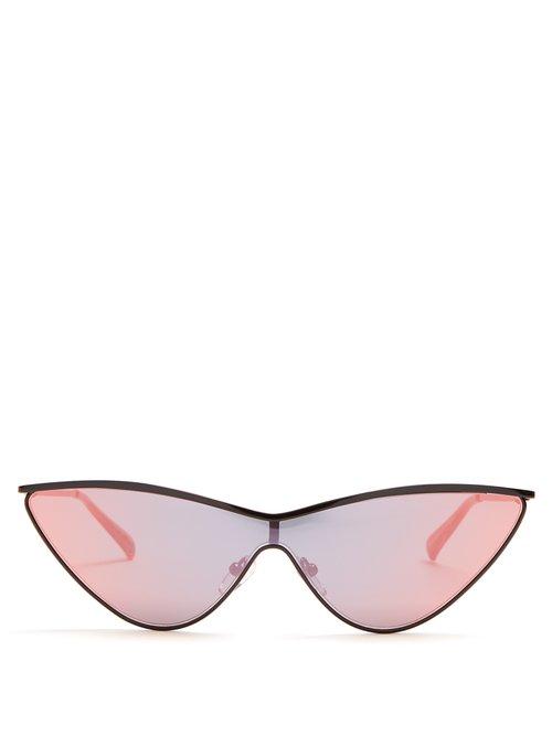 Matchesfashion.com Le Specs - The Fugitive Cat Eye Sunglasses - Womens - Red