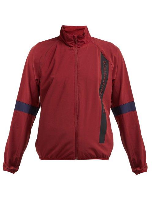 Matchesfashion.com Calvin Klein Performance - Logo Technical Crepe Jacket - Womens - Burgundy Multi