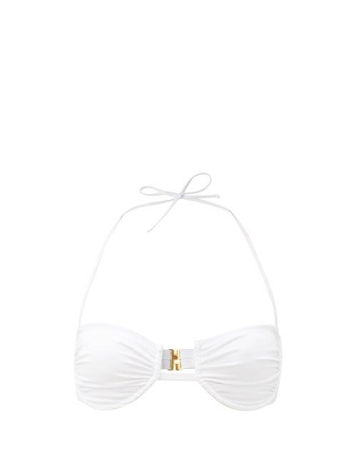 Matchesfashion.com Fisch - Coquillage Underwired Halterneck Bikini Top - Womens - White
