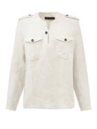 3man - Buttoned Cotton Shirt - Mens - Ivory