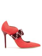 Matchesfashion.com Malone Souliers By Roy Luwolt - Mannie Woven Pumps - Womens - Red Multi