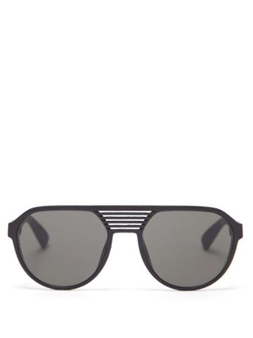 Matchesfashion.com Mykita - Peak Flat-top Shutter-bridge Sunglasses - Mens - Black