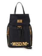 Moschino Lettering Leather And Nylon Backpack