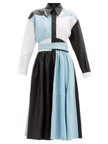 Matchesfashion.com Dodo Bar Or - Lisa Colour-block Leather Dress - Womens - Blue White