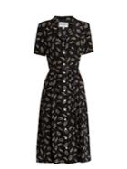 Hvn Maria Leopard-print Silk Dress
