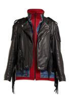 Matchesfashion.com Balenciaga - Layered Effect Fringed Leather Biker Jacket - Womens - Black Multi