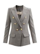 Alexandre Vauthier - Double-breasted Wool-blend Twill Blazer - Womens - Grey