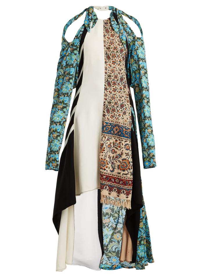 Marine Serre Asymmetric Patchwork Carpet Dress