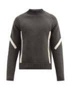 Matchesfashion.com Jacquemus - Panelled High-neck Cotton Sweater - Mens - Grey