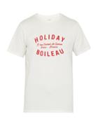 Matchesfashion.com Holiday Boileau - Logo Print Cotton Jersey T Shirt - Mens - White