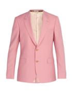 Matchesfashion.com Alexander Mcqueen - Wool Blend Suit Jacket - Mens - Light Pink