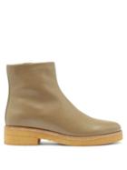 The Row - Boris Leather Ankle Boots - Womens - Beige