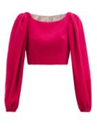 Matchesfashion.com Emilia Wickstead - Velina Balloon-sleeve Crepe Cropped Top - Womens - Pink